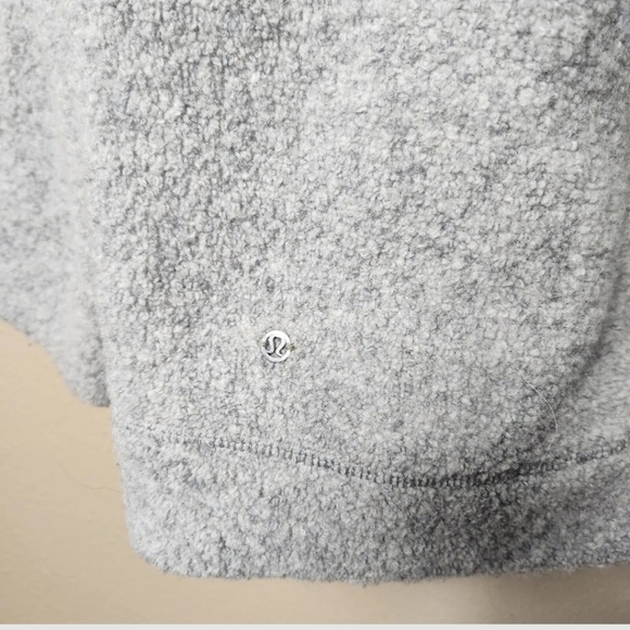 Lululemon So Sherpa Wool Blend Boucle Gray Heather Hooded Zip Jacket-Size 6 - Picture 11 of 11